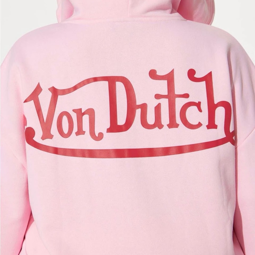 Von Dutch Light Pink Tracksuit with Red Logo